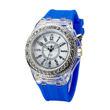 Fashion Ssilicone Diamond Watch LED LuminouColorfulLightWomen Ladies Quartz-Watch Clock Watch Relogio Masculino EF8