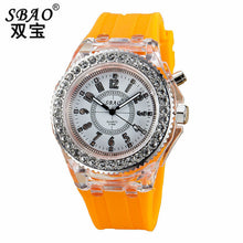 Fashion Ssilicone Diamond Watch LED LuminouColorfulLightWomen Ladies Quartz-Watch Clock Watch Relogio Masculino EF8