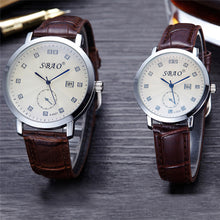 Fashion Women Men Retro Simple Temperament Calendar Couple High-grade Business Belt Watch Gift for Lovers relogio masculino EF8