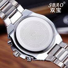 Luxury Men's Circular Dial 3 Movement Stainless Steel Strap Quartz Wrist Watch Business Quartz-Watch Relogio Masculino EF8