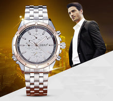 Luxury Men's Circular Dial 3 Movement Stainless Steel Strap Quartz Wrist Watch Men Business Quartz-Watch Relogio Masculino EF8