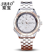 Luxury Men's Circular Dial 3 Movement Stainless Steel Strap Quartz Wrist Watch Men Business Quartz-Watch Relogio Masculino EF8