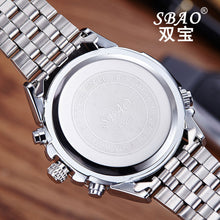 Luxury Men's Circular Dial 3 Movement Stainless Steel Strap Quartz Wrist Watch Men Business Quartz-Watch Relogio Masculino EF8