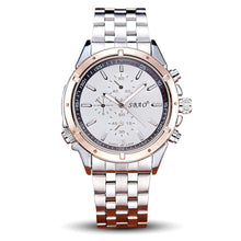 Luxury Men's Circular Dial 3 Movement Stainless Steel Strap Quartz Wrist Watch Men Business Quartz-Watch Relogio Masculino EF8