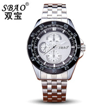 Luxury Men's Circular Dial 3 Movement Stainless Steel Strap Quartz Wrist Watch Men Sports Quartz-Watch Relogio Masculino EF8