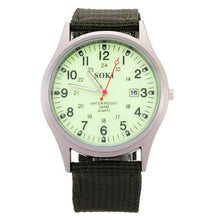 Fashion Sport Outdoor Men's Date Quartz Analog Wrist Watch Military Sports Canvas Strap Unisex Army Style Watch Homme Reloj EF8