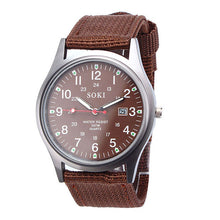 Fashion Sport Outdoor Men's Date Quartz Analog Wrist Watch Military Sports Canvas Strap Unisex Army Style Watch Homme Reloj EF8