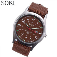 Fashion Sport Outdoor Men's Date Quartz Analog Wrist Watch Military Sports Canvas Strap Unisex Army Style Watch Homme Reloj EF8