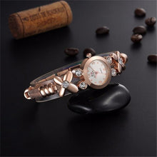 Fashion Daisies Flower Women Watch Rose Gold Bracelet Wrist Watch Women Girl Dress Clocks EF8