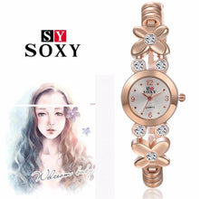 Fashion Daisies Flower Women Watch Rose Gold Bracelet Wrist Watch Women Girl Dress Clocks EF8