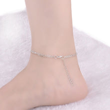 S al Beach Feet Jewelry Punk Rock Infinity Charm Ankle Women 8 Shape Pendant Silver Plated Double Chain Anklets Bracelet EF8