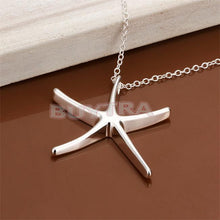 Sea Star Women Pendant Necklace Elegant Brief Silver Plated Starfish Women 18in Jewelry Gifts For Lady EF8