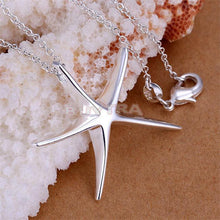 Sea Star Women Pendant Necklace Elegant Brief Silver Plated Starfish Women 18in Jewelry Gifts For Lady EF8