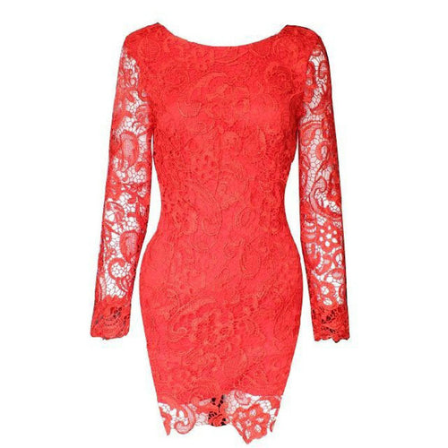 exy Women Lace Backless Clubwear Bodycon Mini Dress EF8