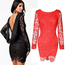 exy Women Lace Backless Clubwear Bodycon Mini Dress EF8