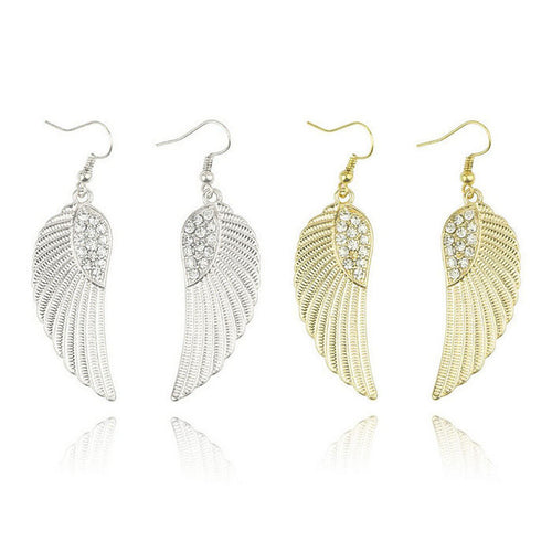 Fashion Women girls Jewelry Rhinestone Angel Wings Earrings EF8
