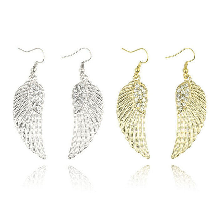 Fashion Women girls Jewelry Rhinestone Angel Wings Earrings EF8