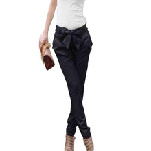 Office Lady Elegant Long Trousers Women Skinny Long Trousers OL Casual Bow Knot Harem Slim Comfy Pants EF8