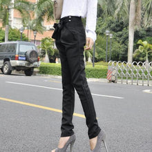 Office Lady Elegant Long Trousers Women Skinny Long Trousers OL Casual Bow Knot Harem Slim Comfy Pants EF8