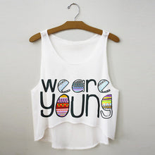 Casual Women Cartoon Crop T-Shirt Emoji Tank Top VBlouse Sleeveless EF8