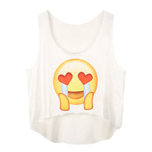 Casual Women Cartoon Crop T-Shirt Emoji Tank Top VBlouse Sleeveless EF8
