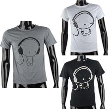 Fashion Men Boy Cotton Tees Shirt Short Sleeve Earphone T-Shirt Clothes EF8