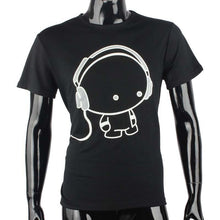 Fashion Men Boy Cotton Tees Shirt Short Sleeve Earphone T-Shirt Clothes EF8