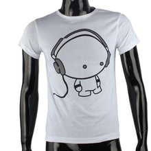 Fashion Men Boy Cotton Tees Shirt Short Sleeve Earphone T-Shirt Clothes EF8