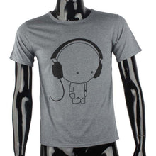 Fashion Men Boy Cotton Tees Shirt Short Sleeve Earphone T-Shirt Clothes EF8