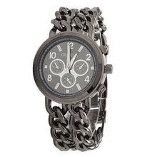 Fashion Womens Cowboy Chain Stainless Steel BandDress Quartz WristWatch Bangle Bracelet Relojes EF8