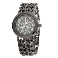 Fashion Womens Cowboy Chain Stainless Steel BandDress Quartz WristWatch Bangle Bracelet Relojes EF8