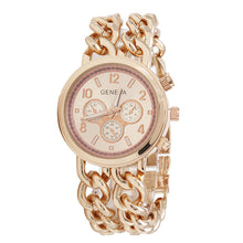 Fashion Womens Cowboy Chain Stainless Steel BandDress Quartz WristWatch Bangle Bracelet Relojes EF8