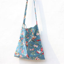 Fashion Vintagewomen's handbag Birdsflowers Printed large canvas tote beach shoulder bag EF8