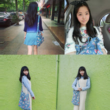 Fashion Vintagewomen's handbag Birdsflowers Printed large canvas tote beach shoulder bag EF8