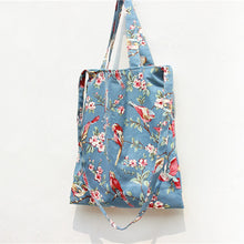 Fashion Vintagewomen's handbag Birdsflowers Printed large canvas tote beach shoulder bag EF8
