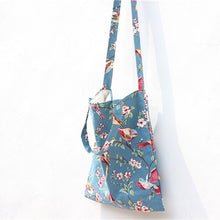 Fashion Vintagewomen's handbag Birdsflowers Printed large canvas tote beach shoulder bag EF8