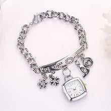 Fashion Women Love Rhinestone Chain Bracelet Wrist Watch Square Watch EF8