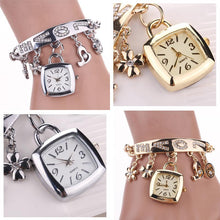 Fashion Women Love Rhinestone Chain Bracelet Wrist Watch Square Watch EF8