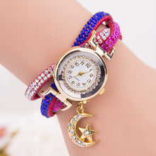 Fashion relogio feminino Women quartz-watch Crystal Band Wave Bracelet Dial Quartz Analog Wrap Wrist Watch EF8