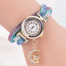 Fashion relogio feminino Women quartz-watch Crystal Band Wave Bracelet Dial Quartz Analog Wrap Wrist Watch EF8