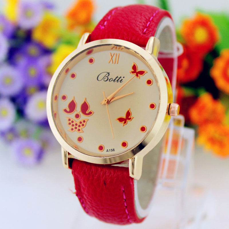 Luxury Elegant Women's Watch Stainless steel Leather Wristwatch Fashion Ladies Dress Watch EF8