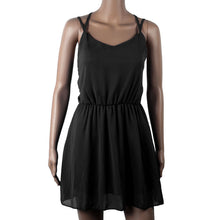 Sexy Backless Cross Sleeveless Women Femme Chiffon Beach Dress Plus Size Mini Dress EF8