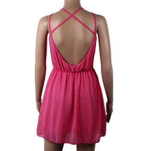 Sexy Backless Cross Sleeveless Women Femme Chiffon Beach Dress Plus Size Mini Dress EF8