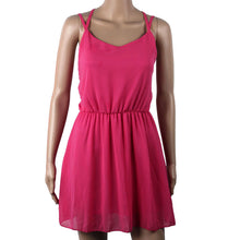 Sexy Backless Cross Sleeveless Women Femme Chiffon Beach Dress Plus Size Mini Dress EF8