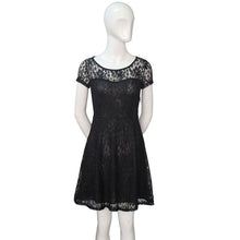 Fashion Black Blue Sexy Women's Ladies Floral vestido Lace Dress Short Sleeve Bodycon longos Dress Freeship EF8