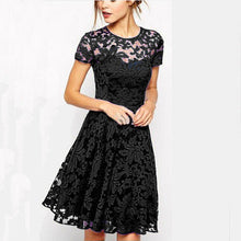 Fashion Black Blue Sexy Women's Ladies Floral vestido Lace Dress Short Sleeve Bodycon longos Dress Freeship EF8