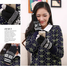 Fashion Women Screen Knit Cotton Warm Gloves EF8