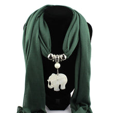 Necklace Scarves Elephants Pendant Jewelry Tassels Scarf Shawl Wrap EF8