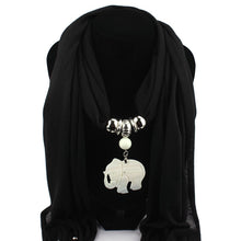 Necklace Scarves Elephants Pendant Jewelry Tassels Scarf Shawl Wrap EF8