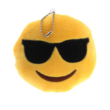 Cute Emoji Smiley Hungry Tongue Sunglass Key Chain Toy Plush Gift Bag Accessory EF8